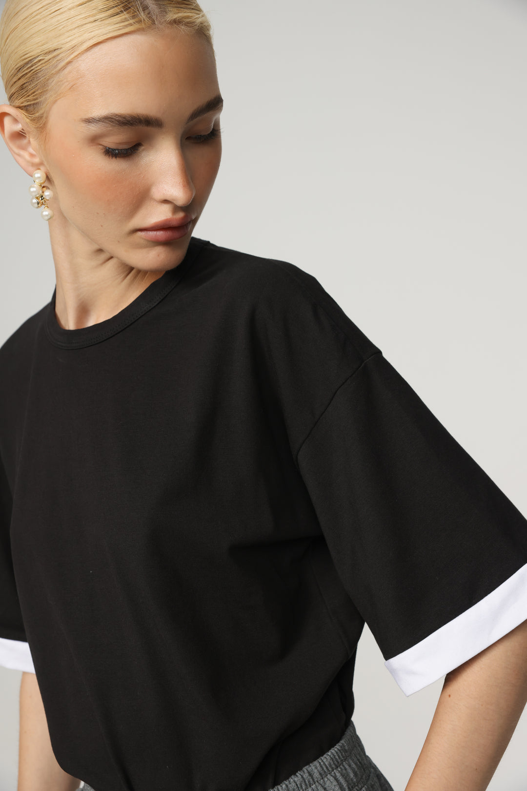 Rock Contrast Black T-Shirt