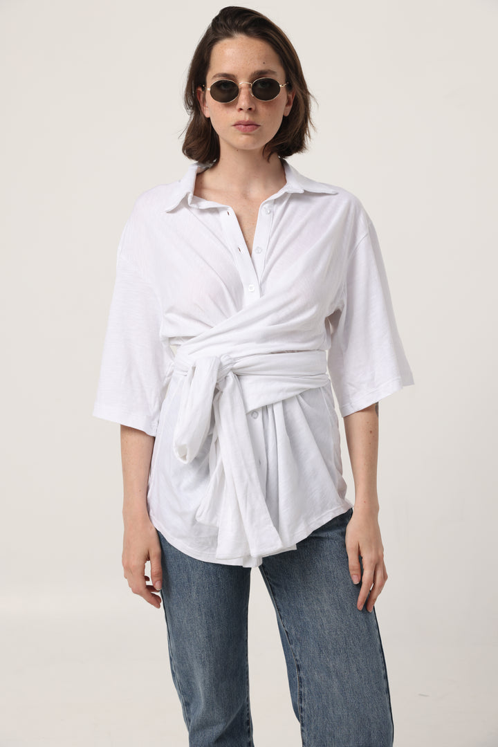 Secret White Wrap Polo