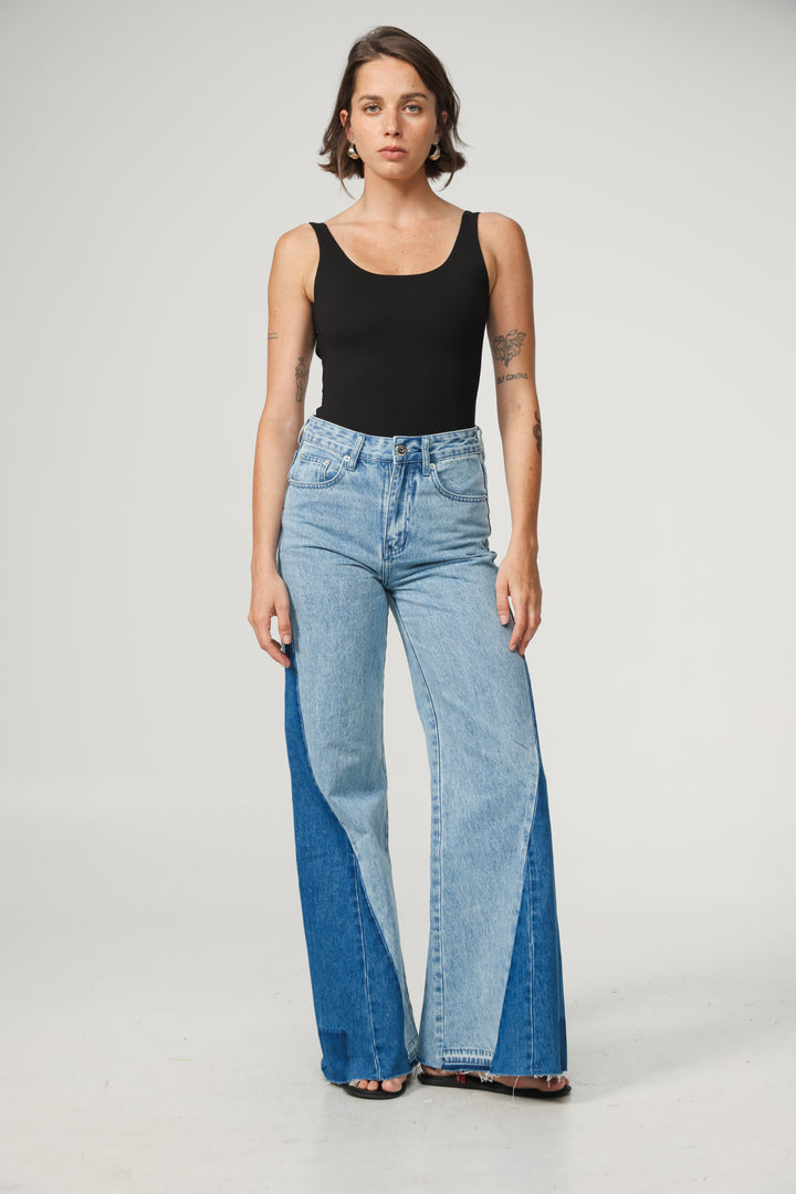 Star 501 Blue Mix Wide Denim