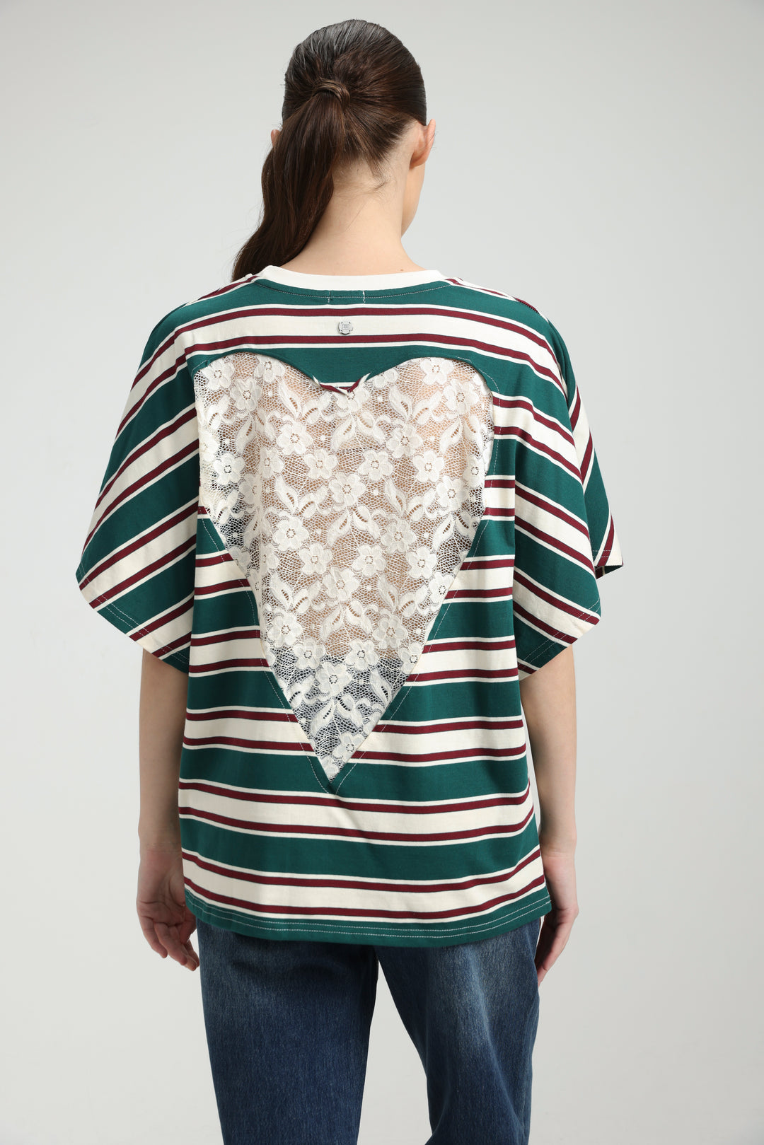 Heartbeat Green Striped T-Shirt