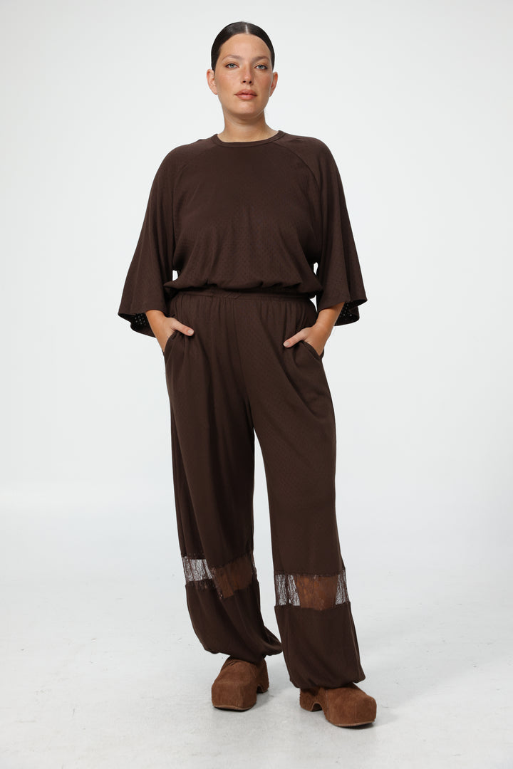Dona Brown Pajama Set