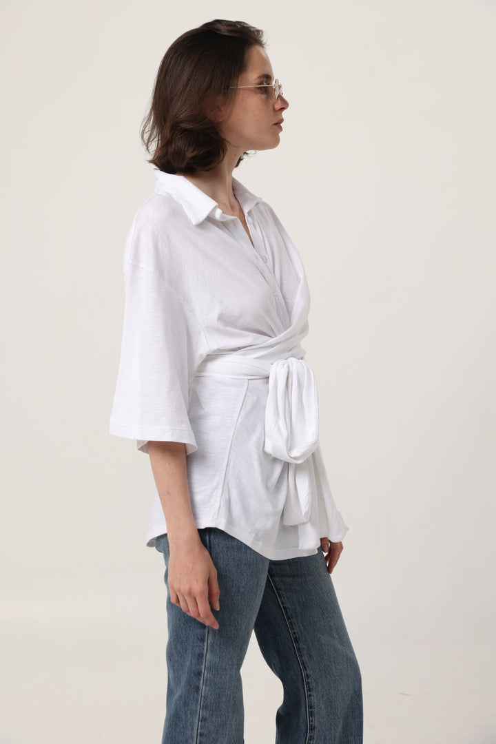 Secret White Wrap Polo
