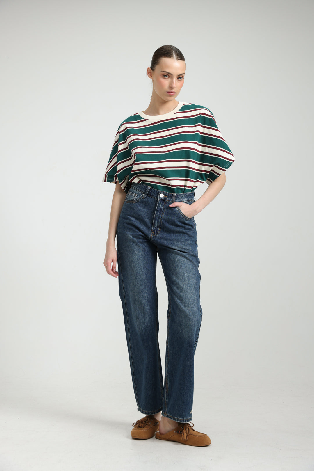 Heartbeat Green Striped T-Shirt