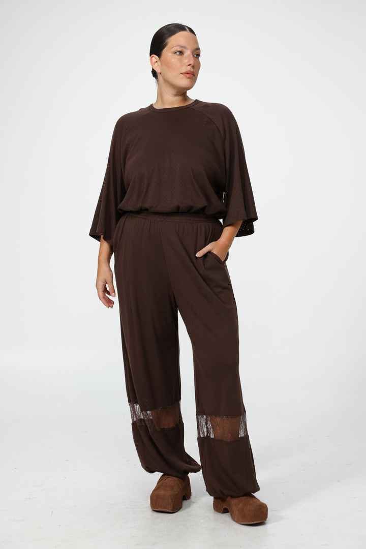 Dona Brown Pajama Set