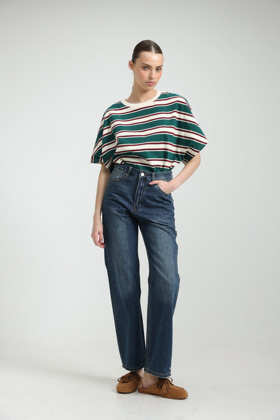 Heartbeat Green Striped T-Shirt