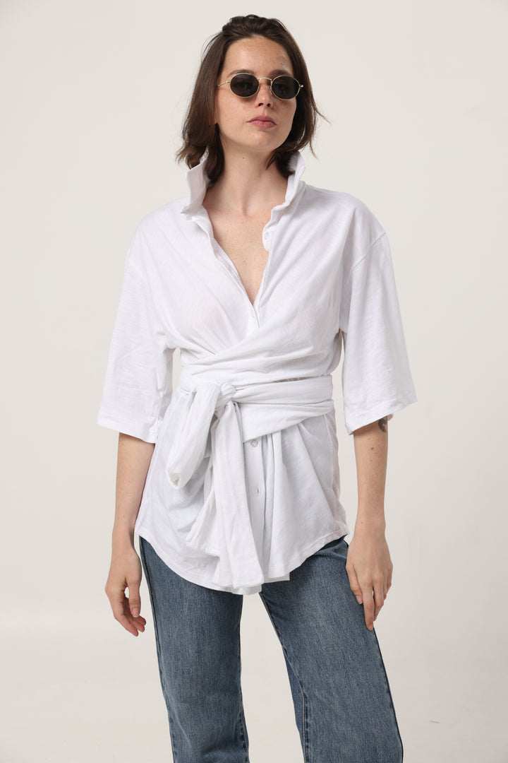 Secret White Wrap Polo
