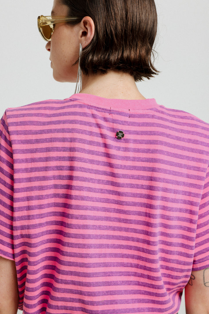Pioneer Pink Striped Padded T-Shirt