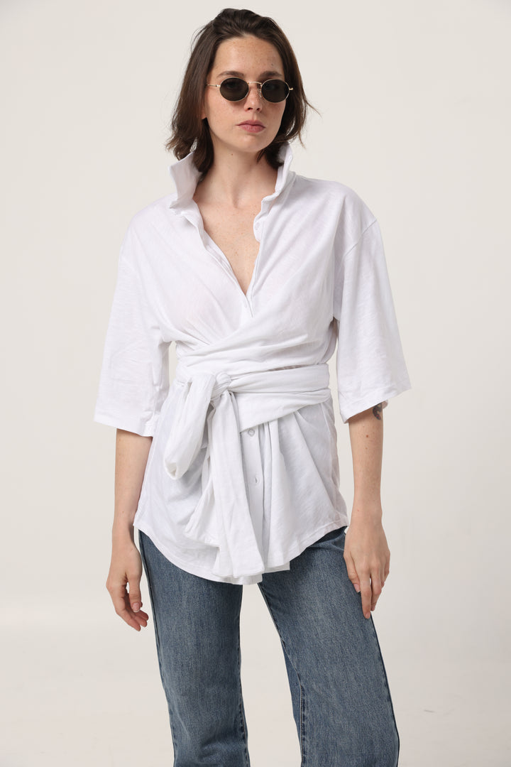 Secret White Wrap Polo