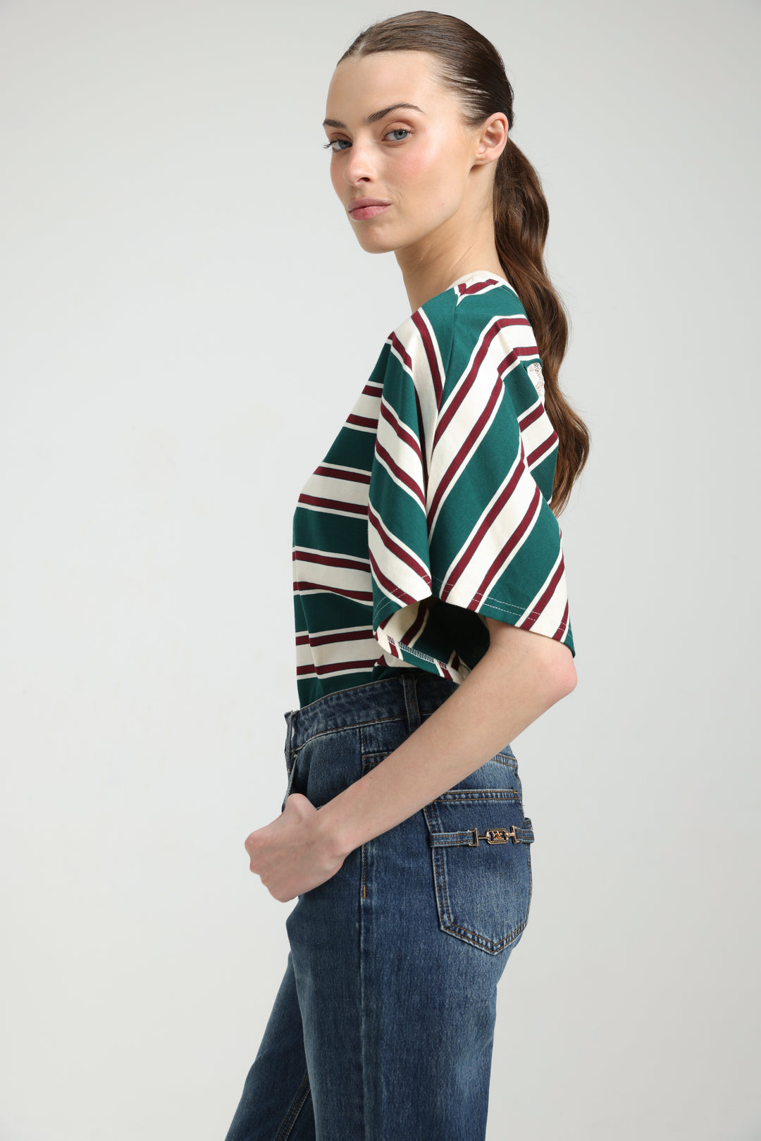 Heartbeat Green Striped T-Shirt