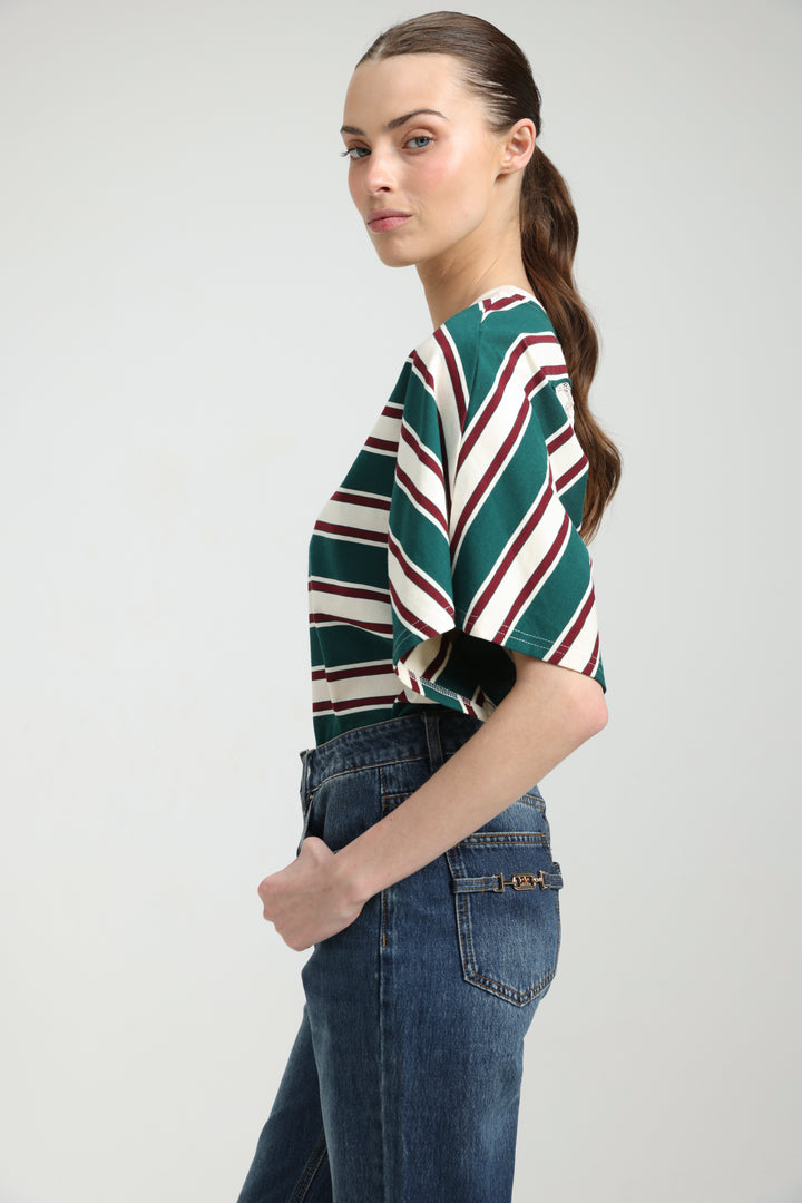 Heartbeat Green Striped T-Shirt