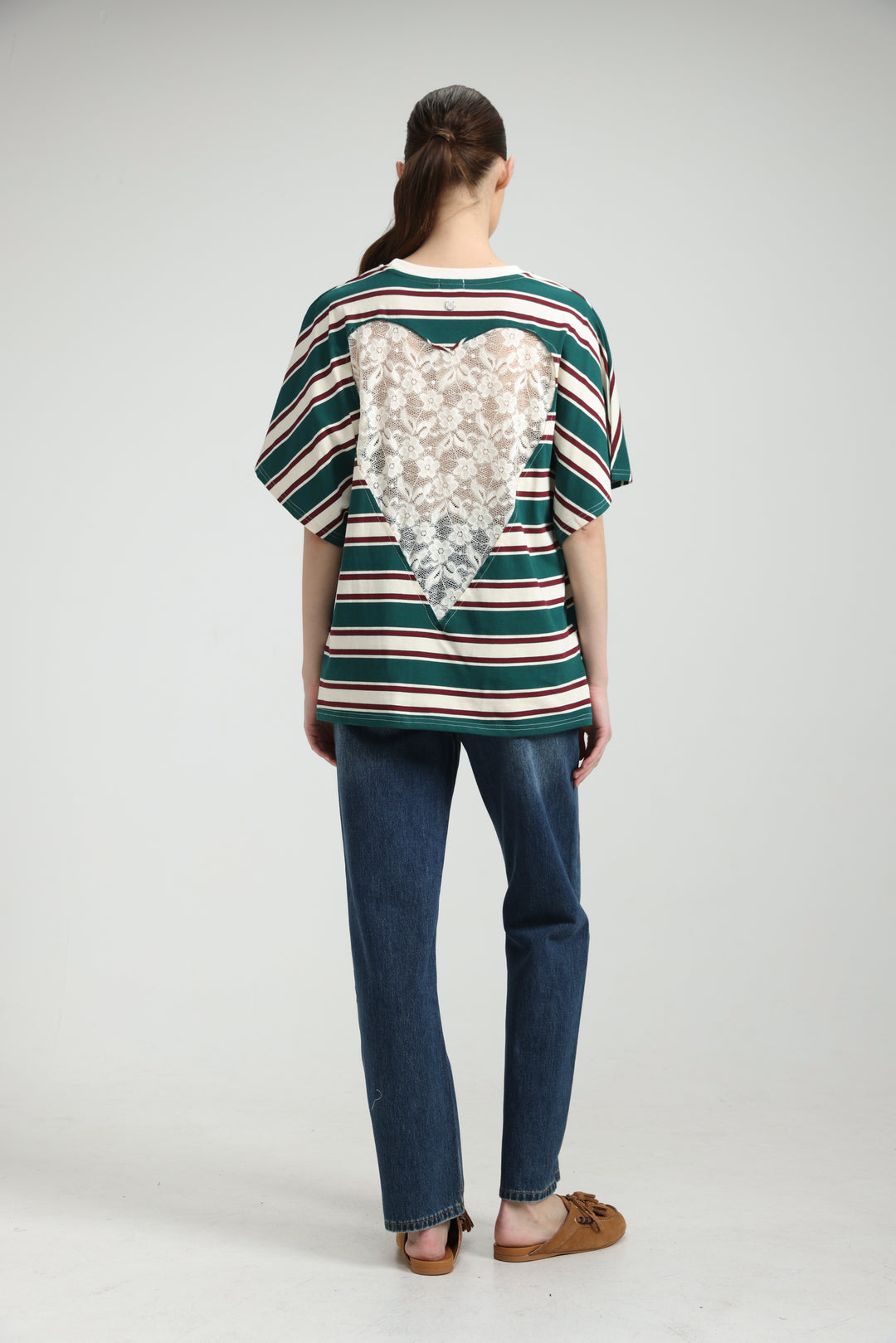 Heartbeat Green Striped T-Shirt