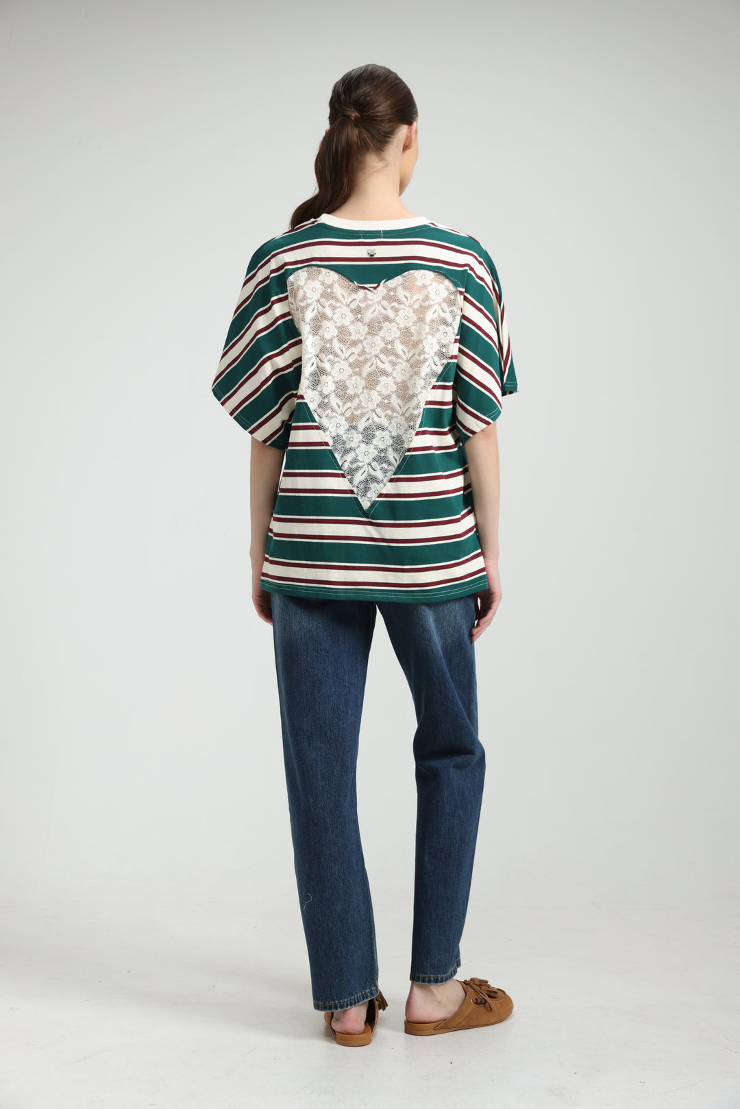 Heartbeat Green Striped T-Shirt