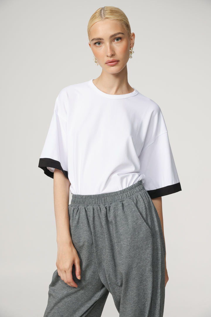 Rock Contrast White T-Shirt