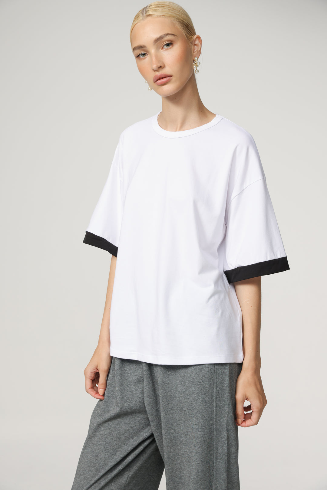 Rock Contrast White T-Shirt