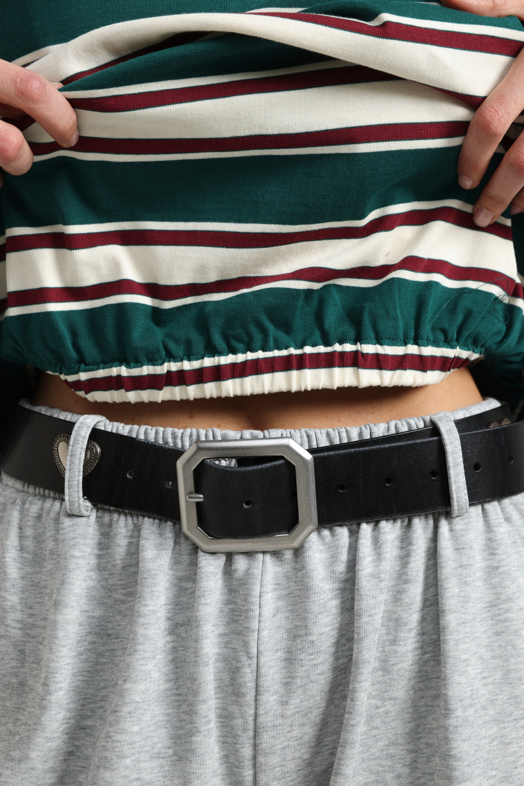 Adamon Green Striped Polo