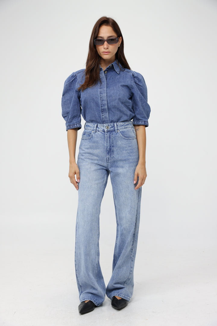Cubicle Blue Denim Buttoned Shirt