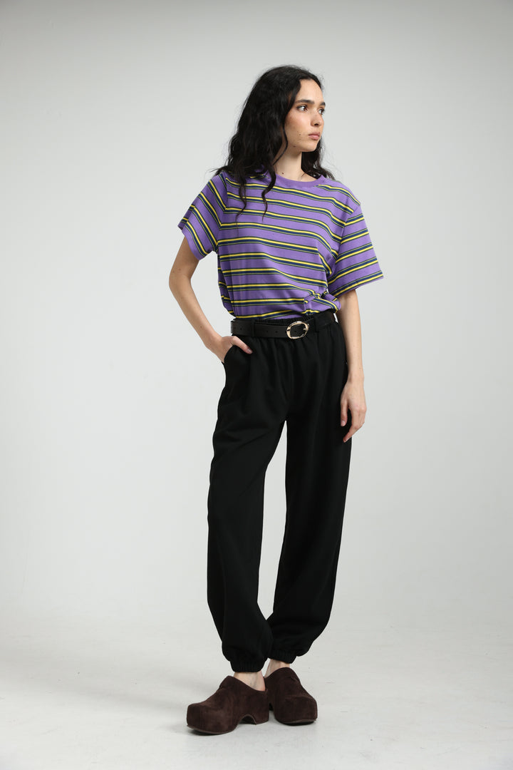 Simpla Purple Striped T-Shirt