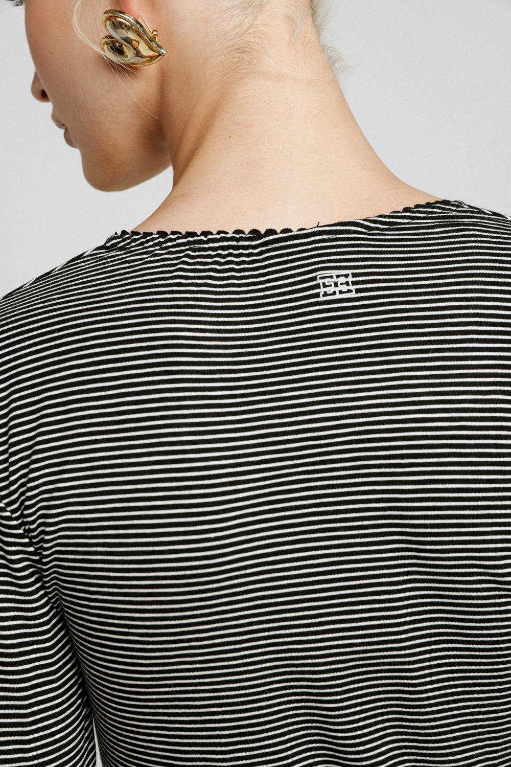 Black Striped V Shirt