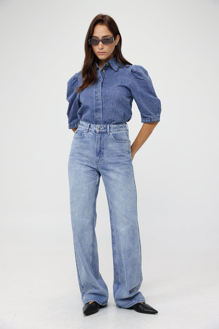 Cubicle Blue Denim Buttoned Shirt