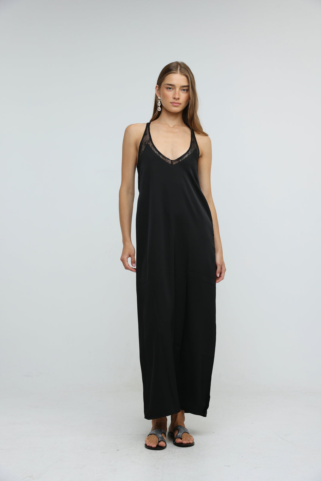 Satin Black Maxi Dress