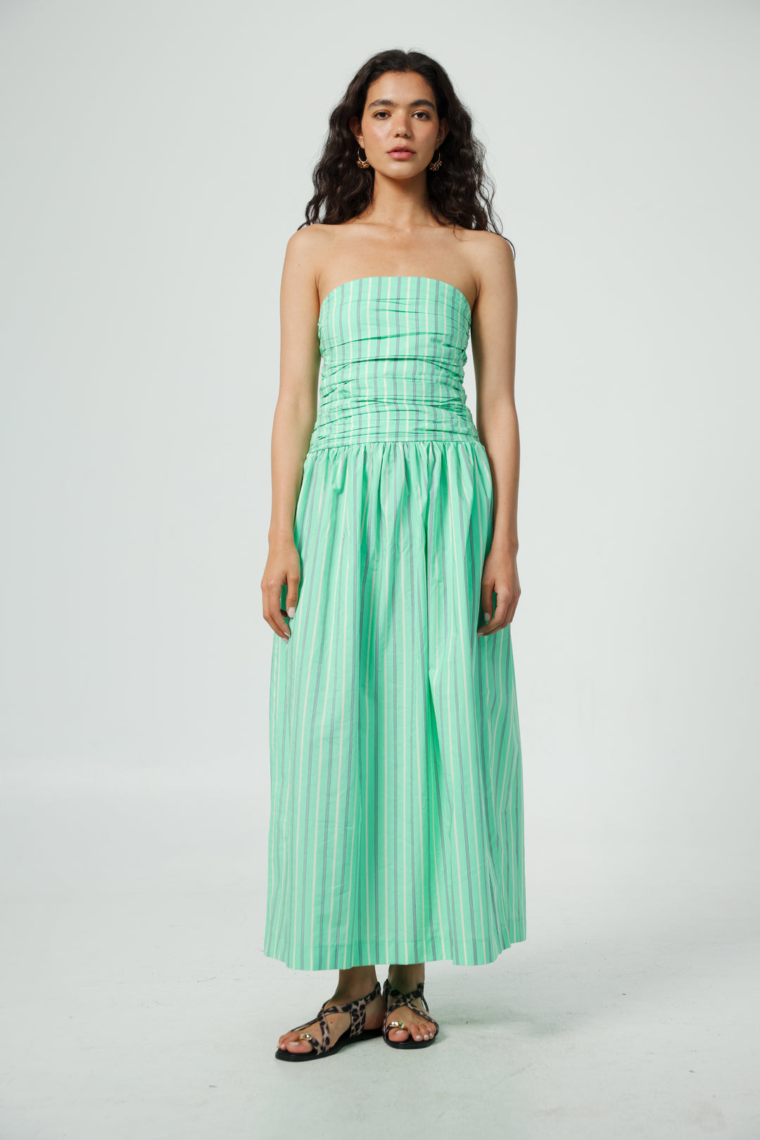 Listen Green Strapless Dress