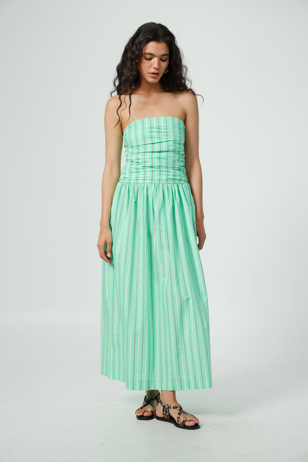 Listen Green Strapless Dress