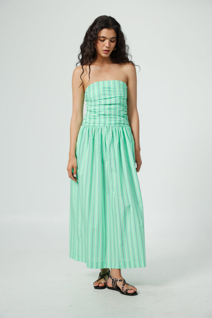 Listen Green Strapless Dress