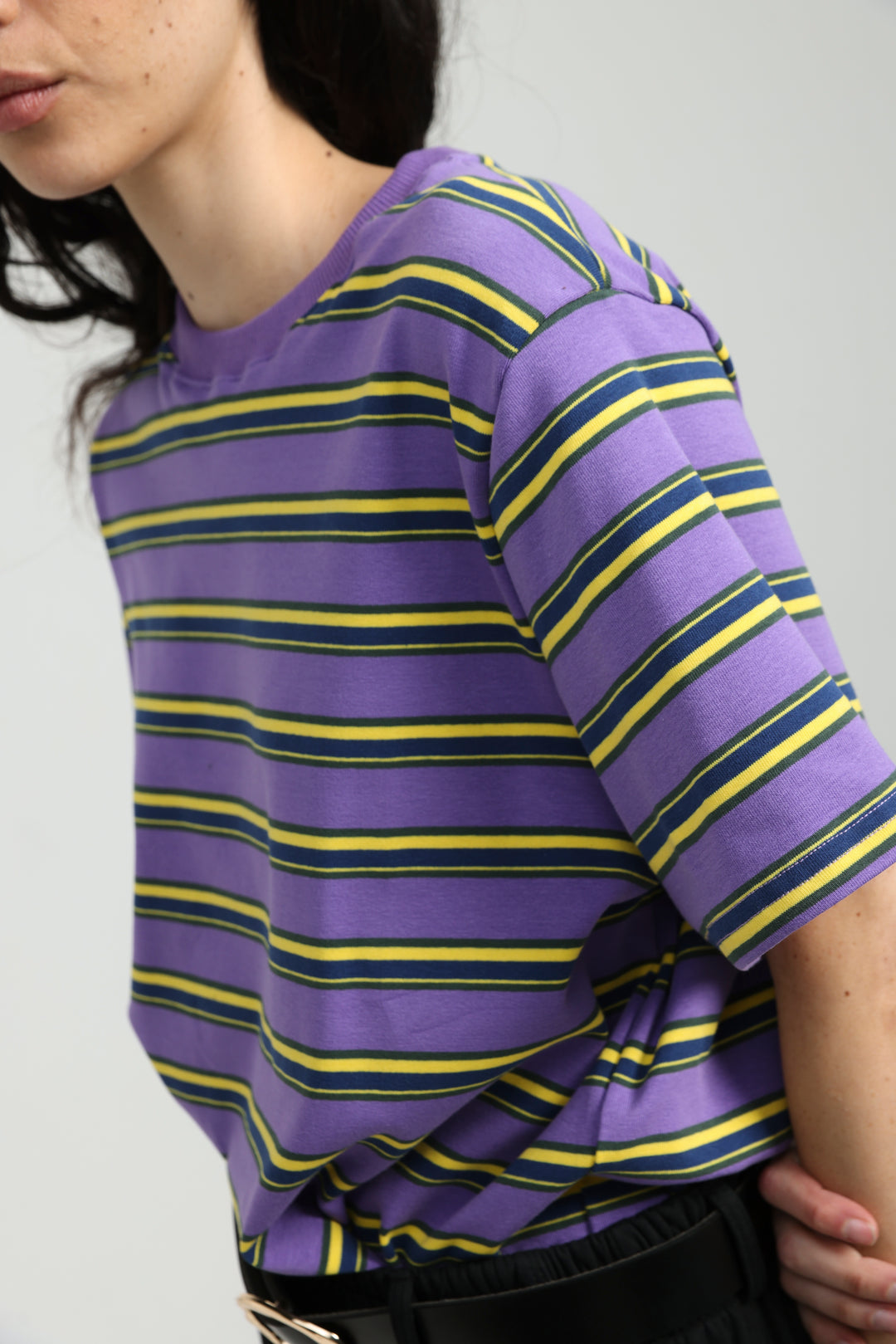 Simpla Purple Striped T-Shirt