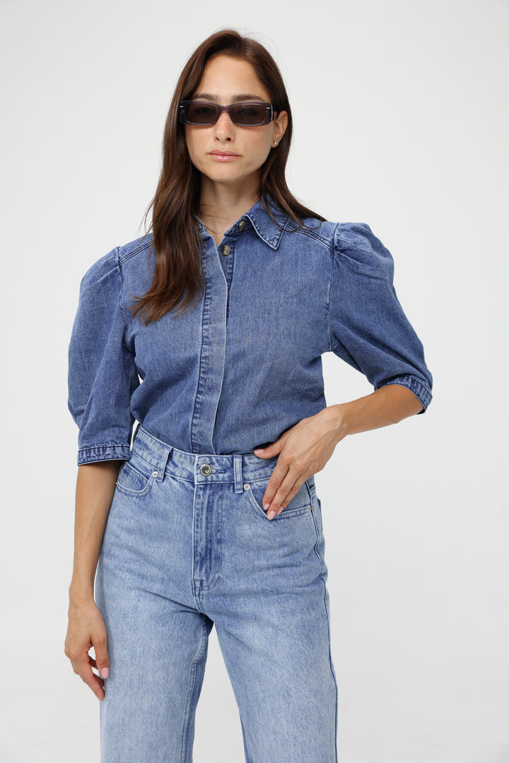 Cubicle Blue Denim Buttoned Shirt