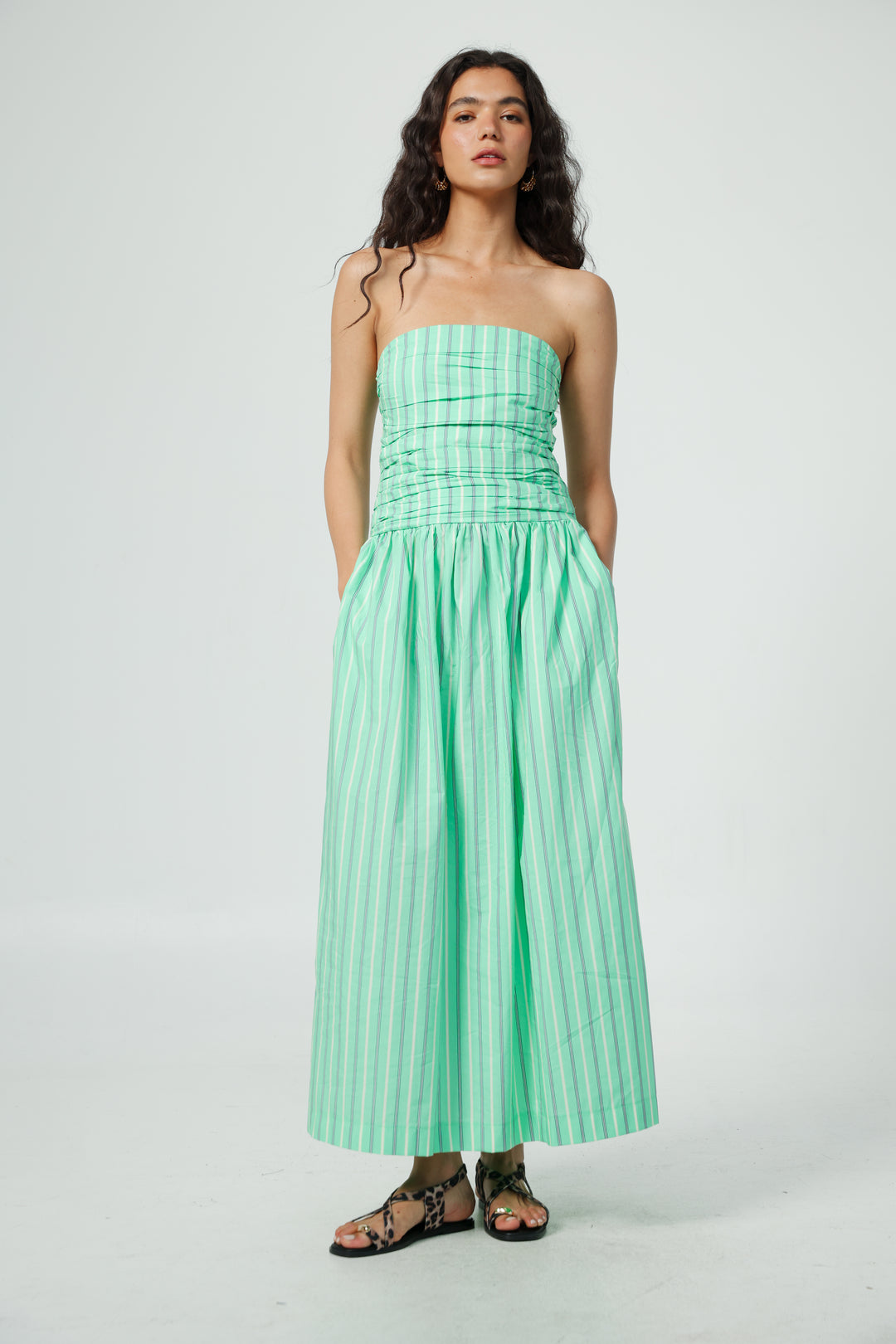 Listen Green Strapless Dress