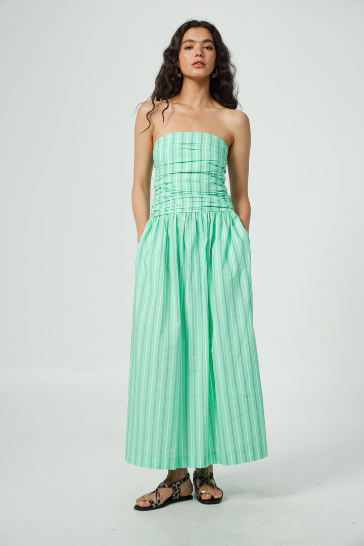 Listen Green Strapless Dress