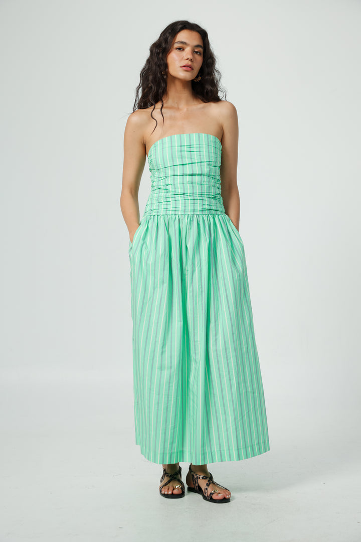 Listen Green Strapless Dress