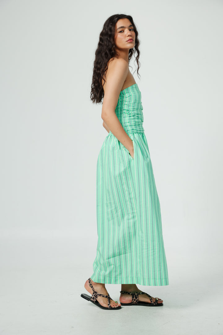 Listen Green Strapless Dress