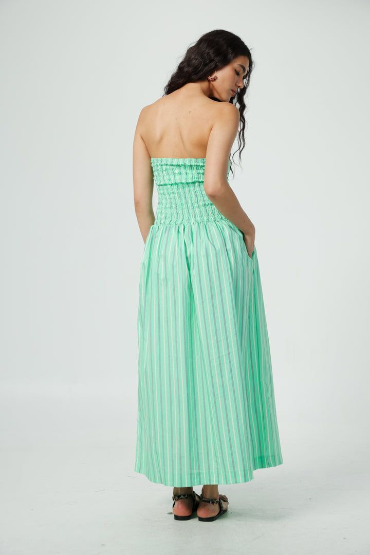Listen Green Strapless Dress