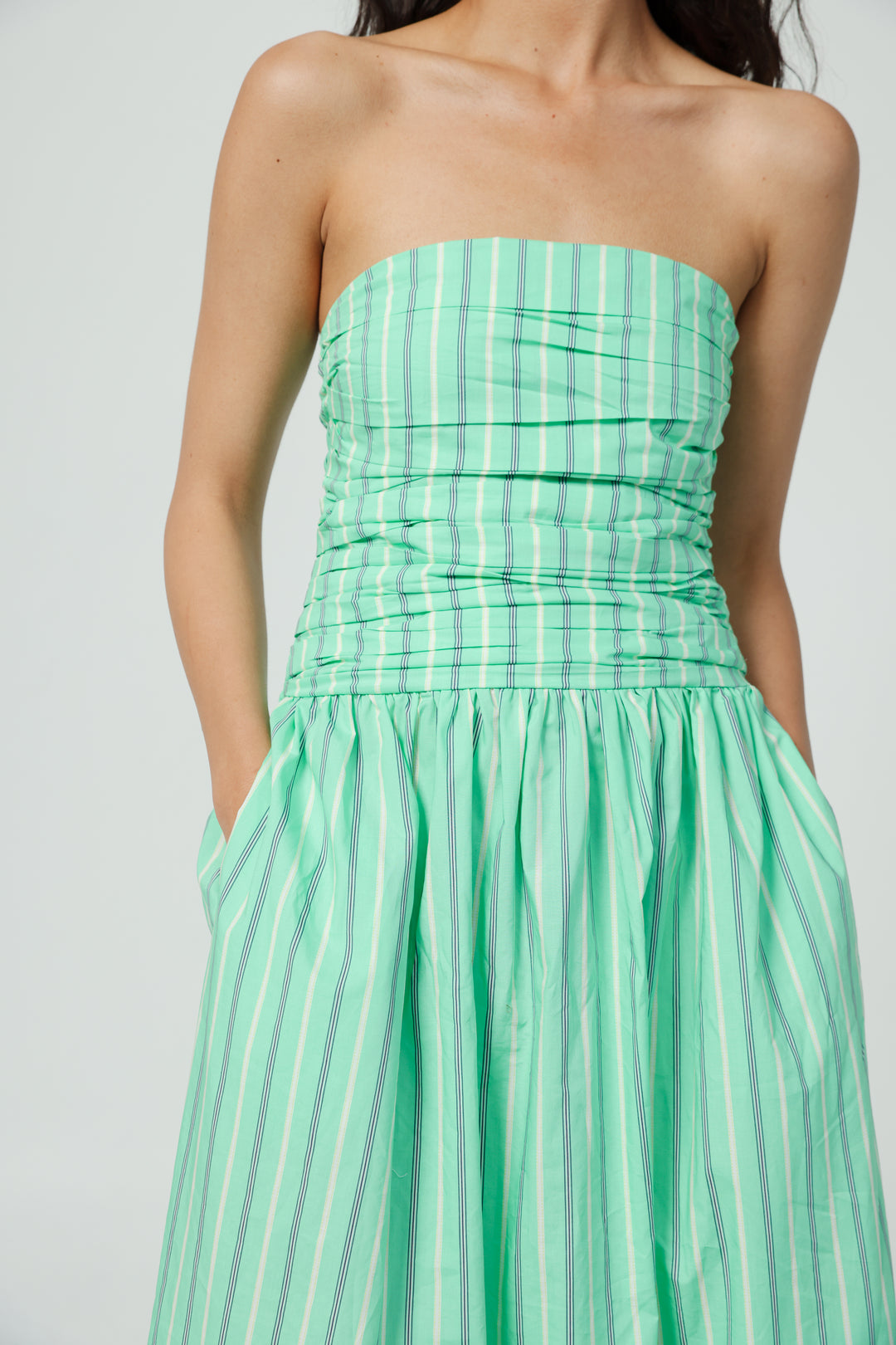 Listen Green Strapless Dress