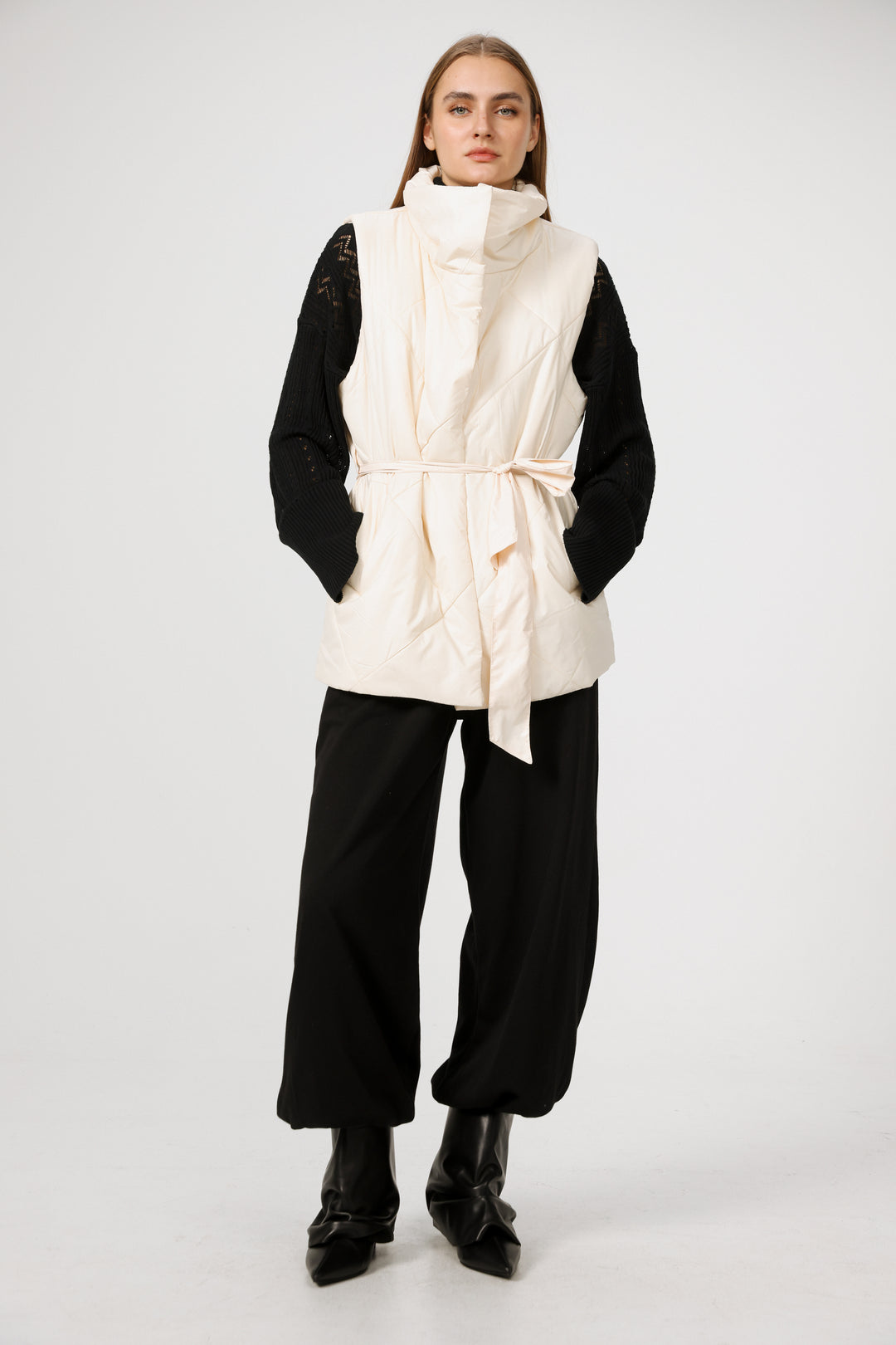 Find Cream Quilted Vest