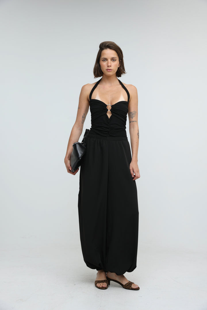 Fluid Black Balloon Bottoms