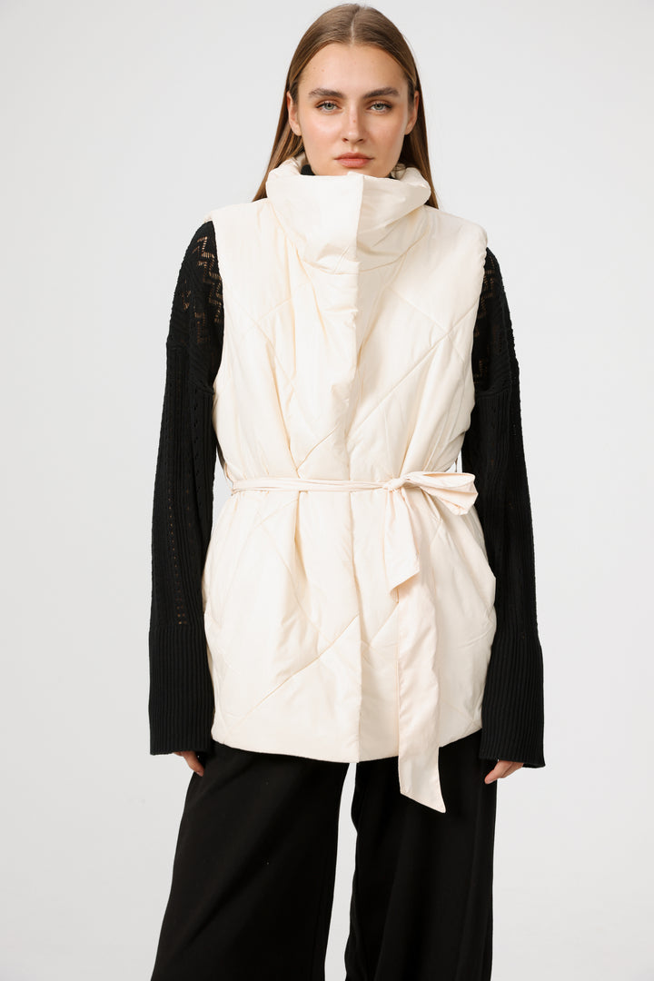 Find Cream Quilted Vest
