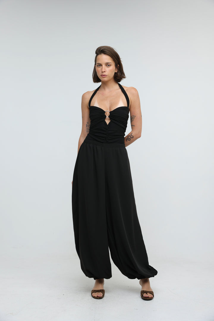 Fluid Black Balloon Bottoms