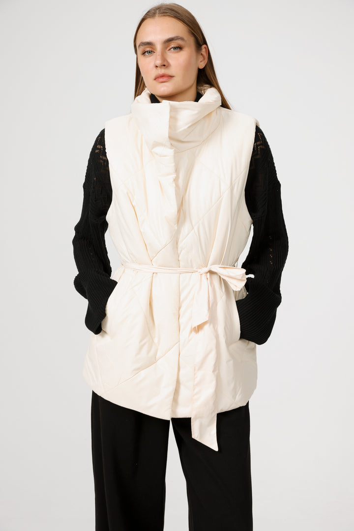 Find Cream Quilted Vest