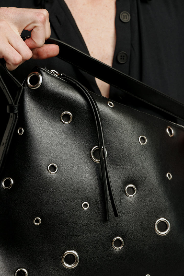 Western Black Leather Bag