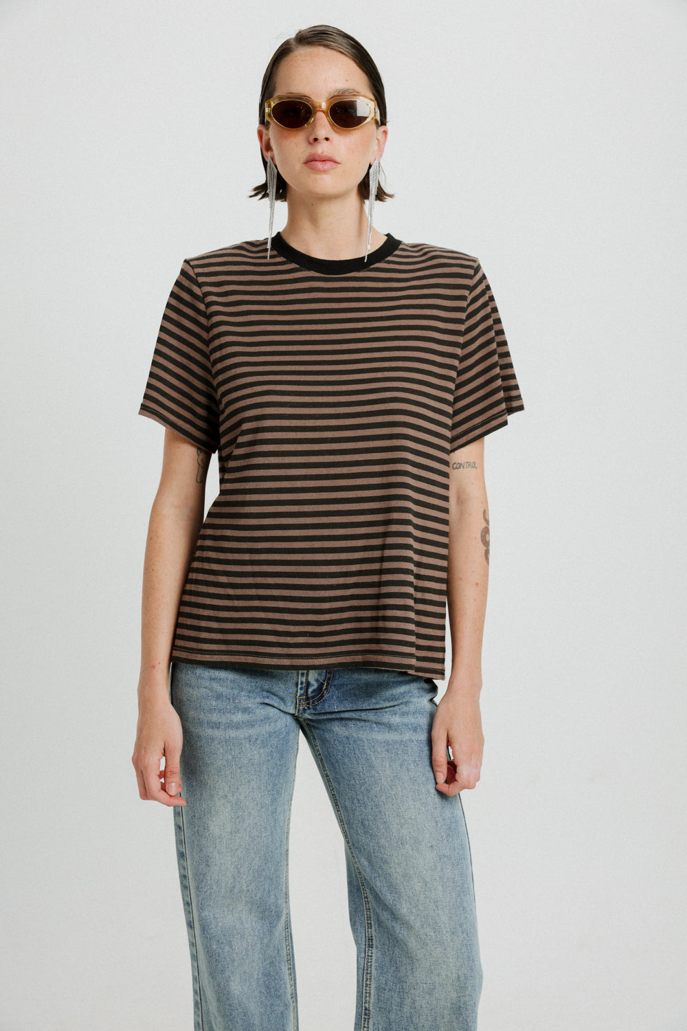 Pioneer Coffee Stripes Padded T-Shirt