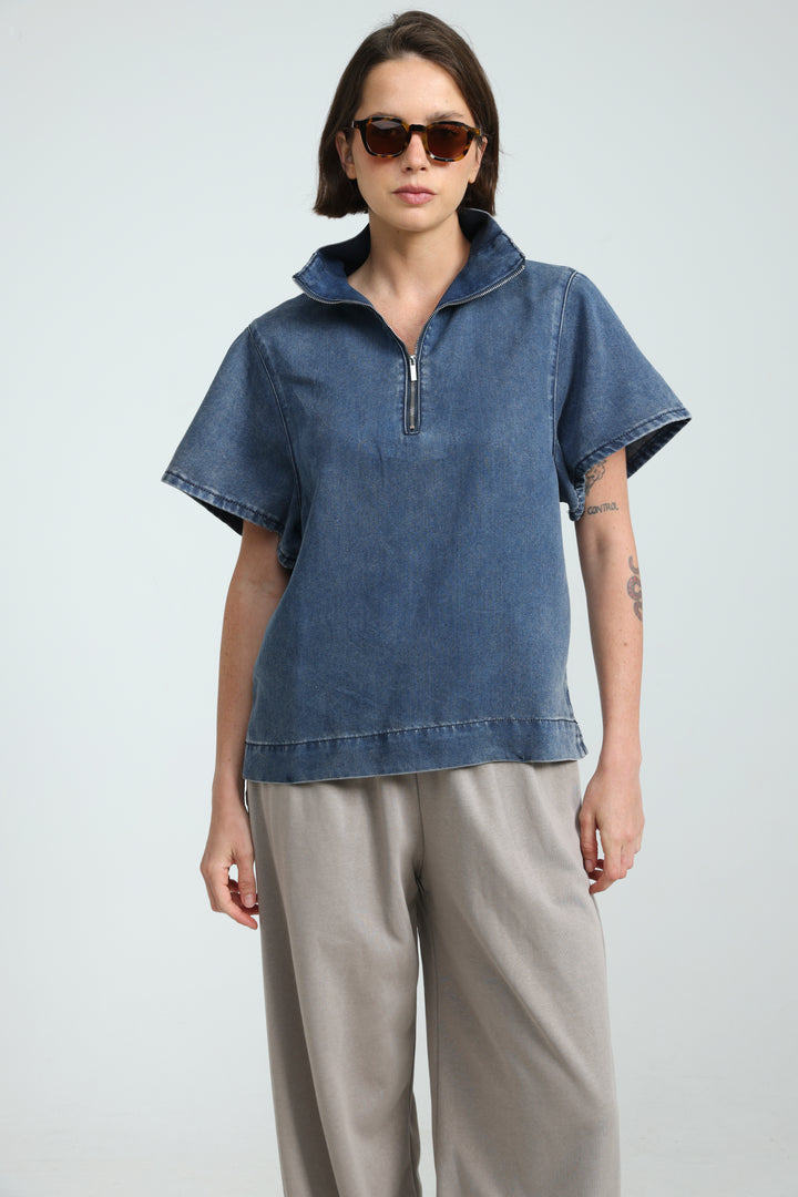 Adamon Blue Denim Polo