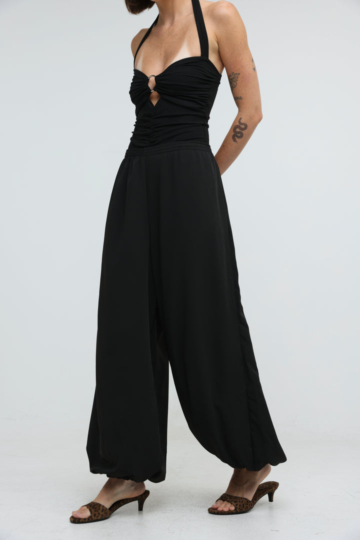 Fluid Black Balloon Bottoms