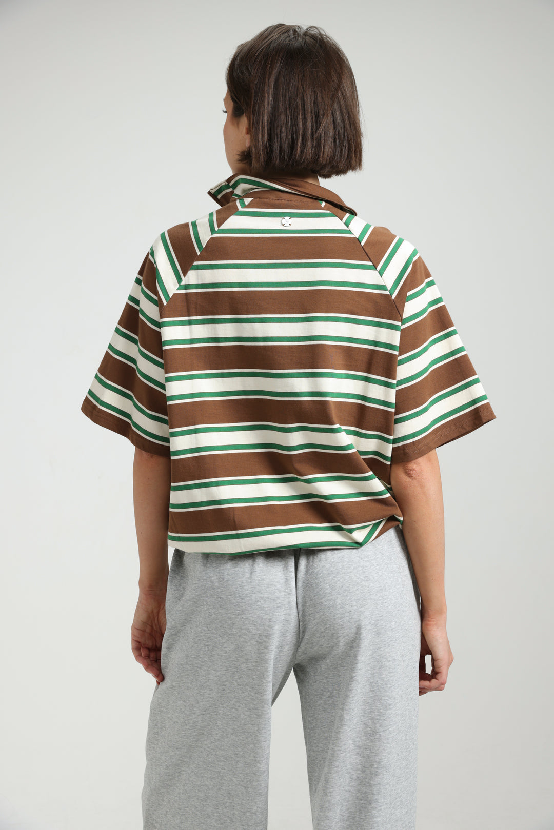 Adamon Brown Striped Polo