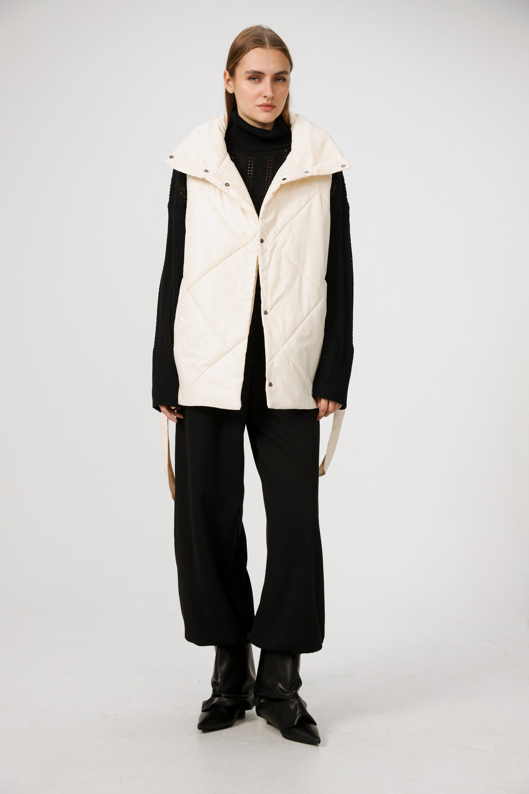 Find Cream Quilted Vest