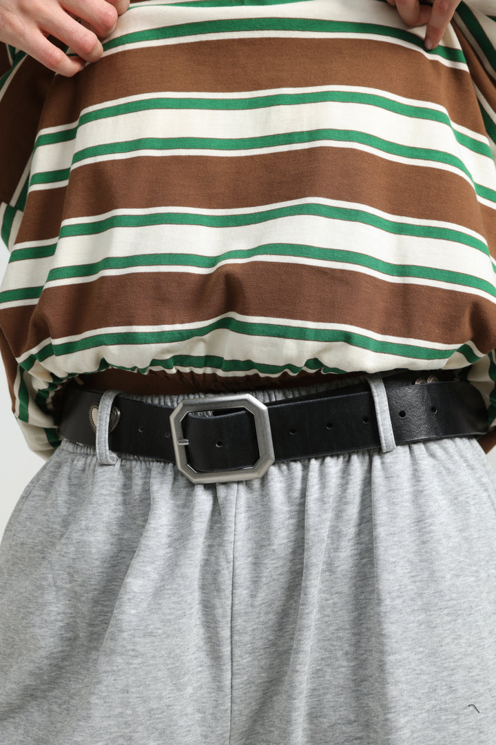 Adamon Brown Striped Polo