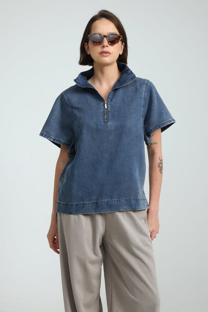 Adamon Blue Denim Polo