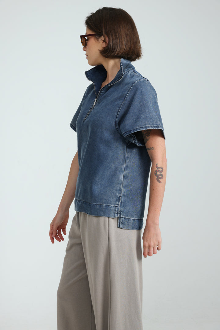 Adamon Blue Denim Polo