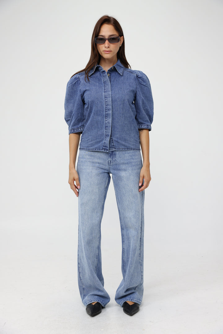 Cubicle Blue Denim Buttoned Shirt